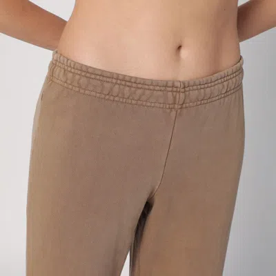 Entire Studios Cotton Beige Flared Trousers In Brown