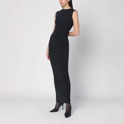 Entire Studios Long Black Dress In Nylon Blend In Black