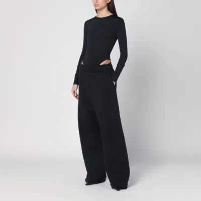 Entire Studios Wide Black Trousers In Cotton In Black