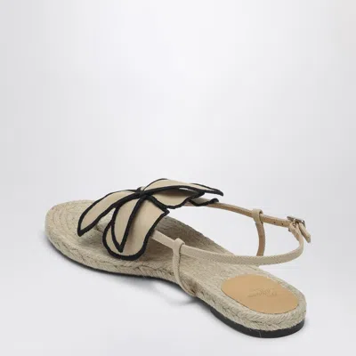 Castaã±er Sandal In Sand Color With Flower In Beige