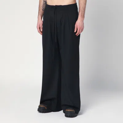 Entire Studios Wool-blend Wide-leg Pants In Black