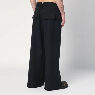 Entire Studios Wool-blend Wide-leg Pants In Black