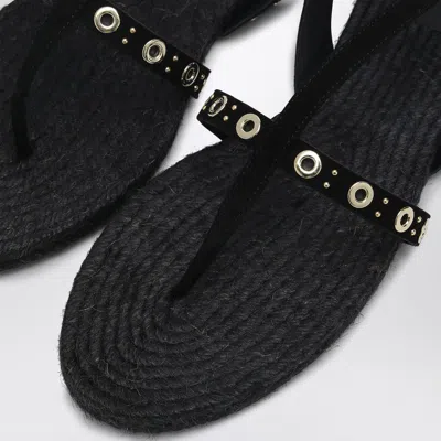Castaã±er Pati Suede Flat Sandals In Black