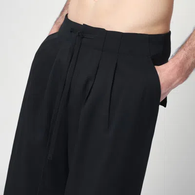 Entire Studios Wool-blend Wide-leg Pants In Black