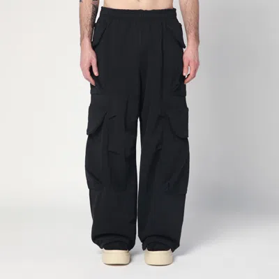 Entire Studios Cotton Black Cargo Trousers In Black