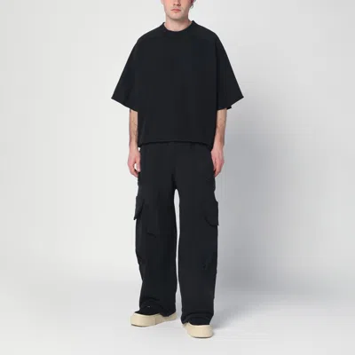Entire Studios Cotton Black Cargo Trousers In Black