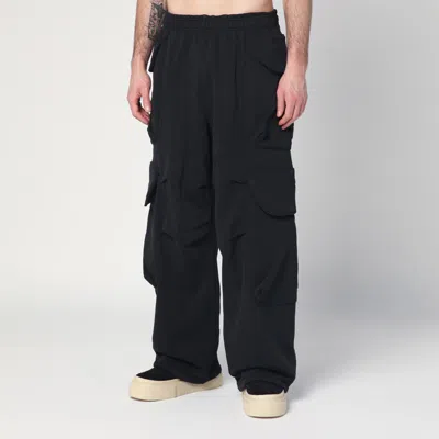 Entire Studios Cotton Black Cargo Trousers In Black