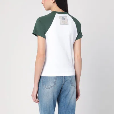 Jacquemus Cotton Blend T-shirt With Contrasting Raglan Sleeves In Green