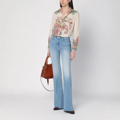 Mother Flared Jeans The Doozy Light Blue Washed In Light Blue