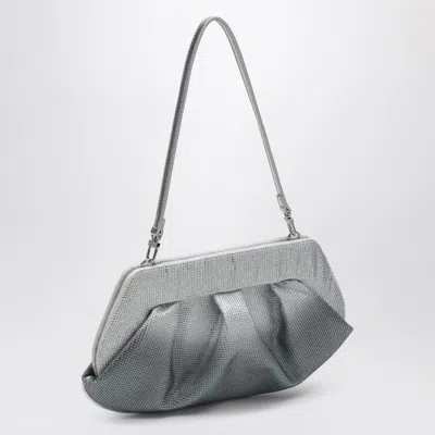 Themoirè Silver/black Clutch With Rhinestones In Metal
