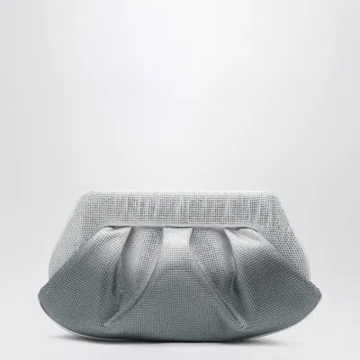 Themoirè Silver/black Clutch With Rhinestones In Metal