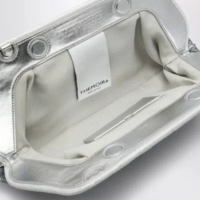 Themoirè Silver/black Clutch With Rhinestones In Metal