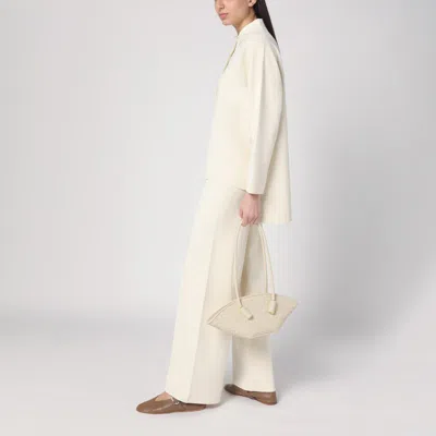Themoirè Ivory Olympia Bag In Woven Eco-leather In White