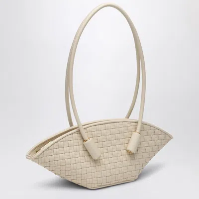 Themoirè Ivory Olympia Bag In Woven Eco-leather In White
