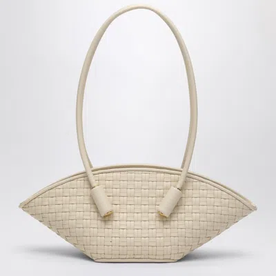 Themoirè Ivory Olympia Bag In Woven Eco-leather In White