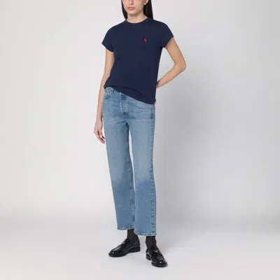 Polo Ralph Lauren Cotton Jersey Crewneck T-shirt Clothing In Blue
