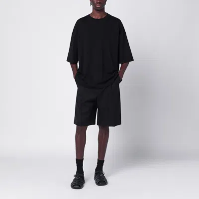 Dries Van Noten Men Black Cotton Jersey Oversized T-shirt In Black