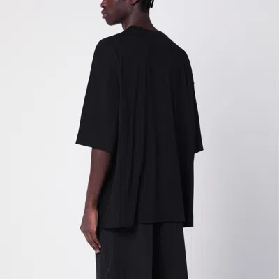 Dries Van Noten Men Black Cotton Jersey Oversized T-shirt In Black