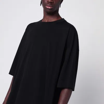 Dries Van Noten Men Black Cotton Jersey Oversized T-shirt In Black