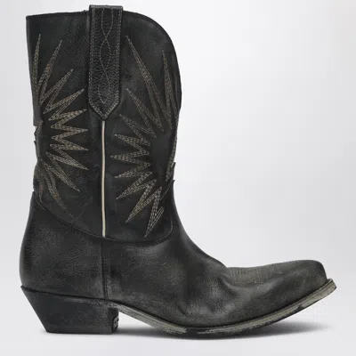 Golden Goose 45mm Wish Star Shiny Leather Ankle Boots In Black