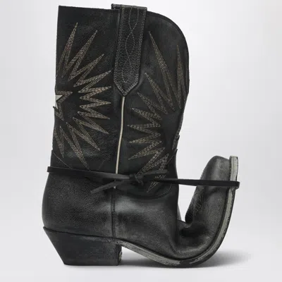 Golden Goose 45mm Wish Star Shiny Leather Ankle Boots In Black