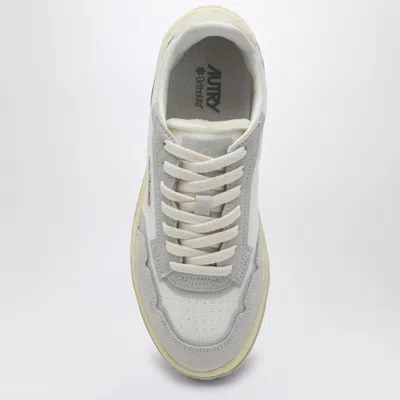 Autry White/grey Leather And Mesh Low Clc Trainer In White