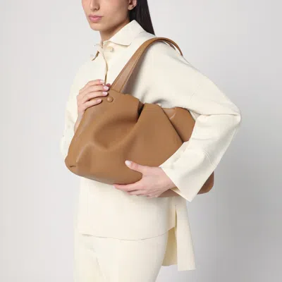 Themoirè Brown Athens Bag In Eco Leather In Beige