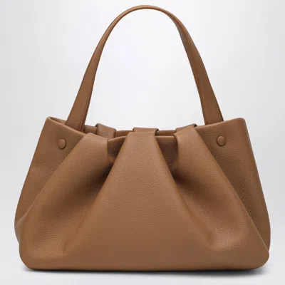 Themoirè Brown Athens Bag In Eco Leather In Beige
