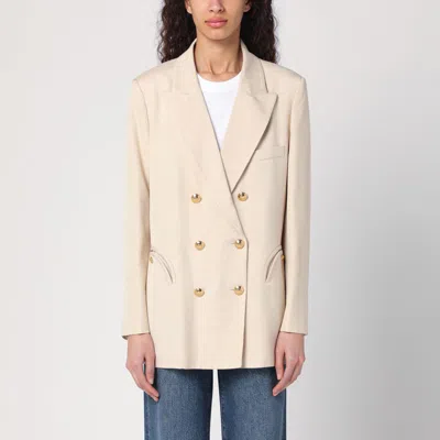 Blazé Milano 'missy' White Double-breasted Jacket With Peak Revers In White