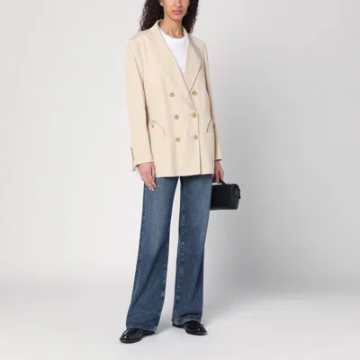 Blazé Milano 'missy' White Double-breasted Jacket With Peak Revers In White