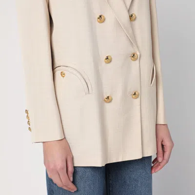 Blazé Milano 'missy' White Double-breasted Jacket With Peak Revers In White