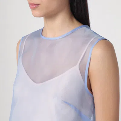 P.a.r.o.s.h Sorgente Silk Crewneck Top In Blue