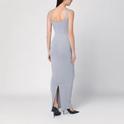 Entire Studios Long Grey Dress In Nylon Blend In Grey