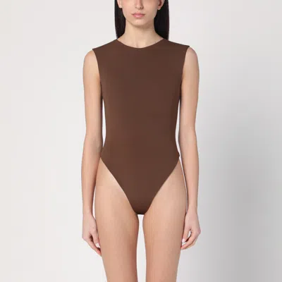Entire Studios Brown Nylon-blend Bodysuit In Brown