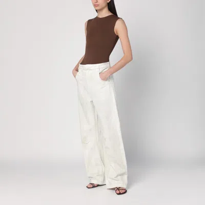 Entire Studios Ivory Denim Trousers In White