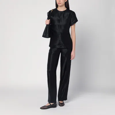Loulou Studio Noro Leather Wide-leg Pants In Black