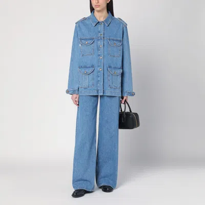 Blazé Milano Blaze Milano Nariida Maya Safari Jacket In Denim In Light Blue