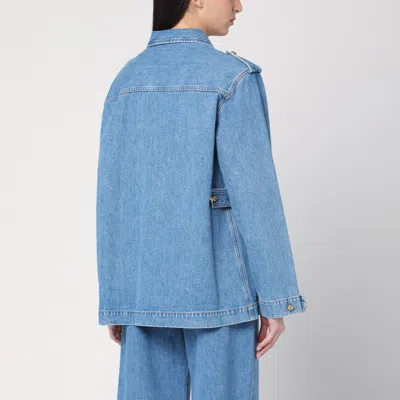 Blazé Milano Blaze Milano Nariida Maya Safari Jacket In Denim In Light Blue