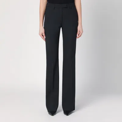 The Latest Thelatest Midnight Blue Wool Blend Trousers In Blue