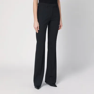 The Latest Thelatest Midnight Blue Wool Blend Trousers In Blue