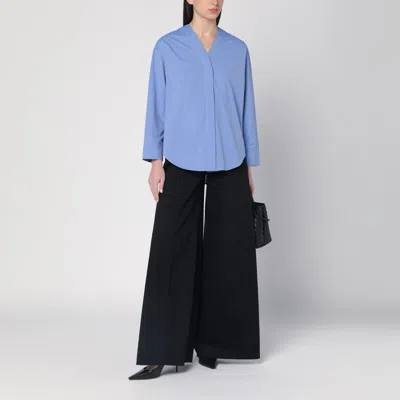 Shop 's Max Mara Light Blue Shirt In Cotton Canvas