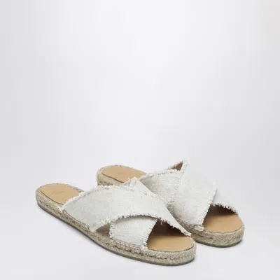 Shop Castaã±er White Palmera Slip-on In Metal