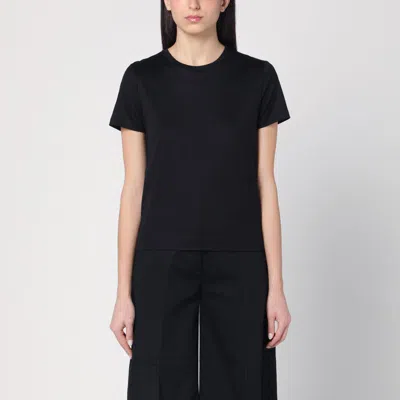 Max Mara Black Cotton T-shirt In Black
