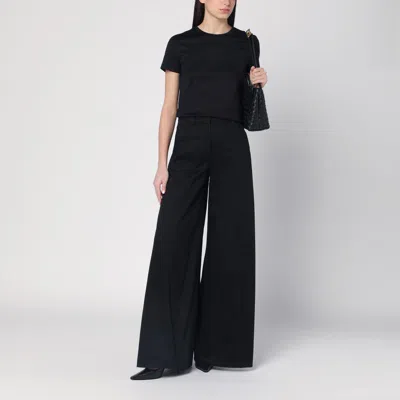 Max Mara Black Cotton T-shirt In Black