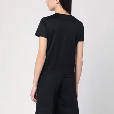 Max Mara Black Cotton T-shirt In Black