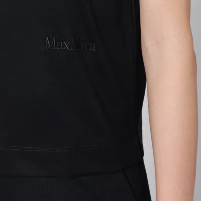 Max Mara Black Cotton T-shirt In Black