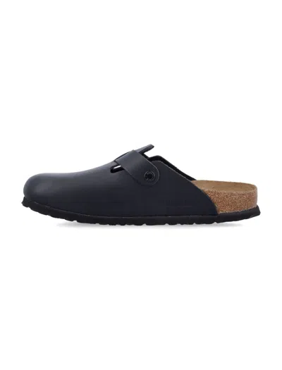 Birkenstock Boston Fur Womens Suede Shearling Clogs In Black