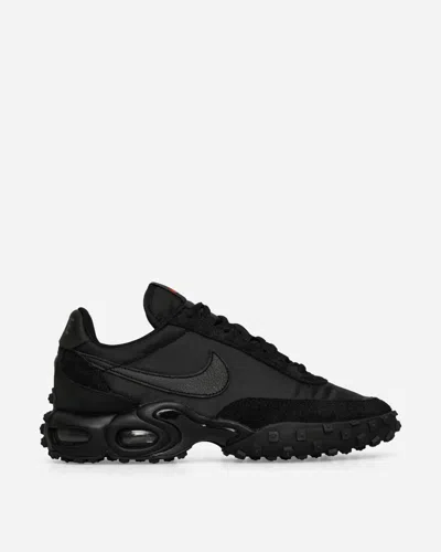 Nike Air Max Waffle Sneakers In Black Suede And Fabric In Black