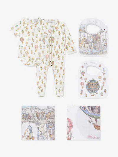 Atelier Choux Baby Carousel Luxury Gift Set In Multi