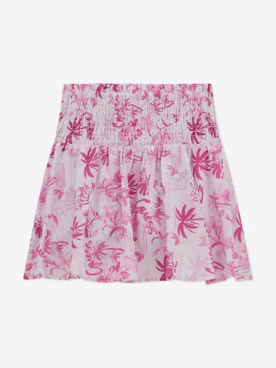 Guess Girls Palm Tree Mini Skirt In Pink
